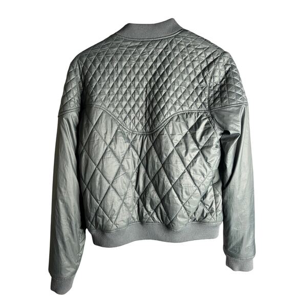 Free People Quilted Bomber Jacket Gray Size M - Picture 2 of 3